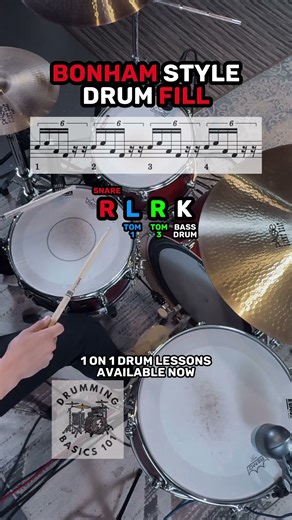 John Bonham Drum Fill (Sextuplets) Must Know 🥁