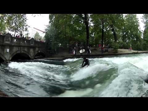 River Surfing in Munich, Germany