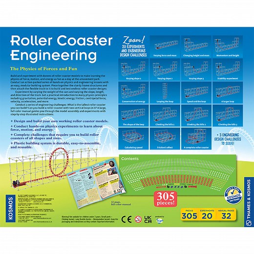 Roller Coaster Engineering STEM Experiment & Model Building Kit