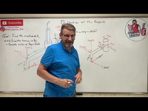 Statics: Lesson 36 - 3D Reaction Force Problem, Rigid Body Equilibrium