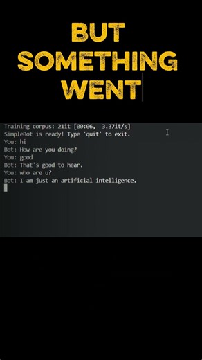 Python AI Chatbot🐍#python #coding #ai #chatbot #programming #shortstutorial #tech