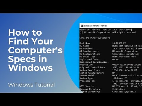 How to Find Your Computer's Specs in Windows