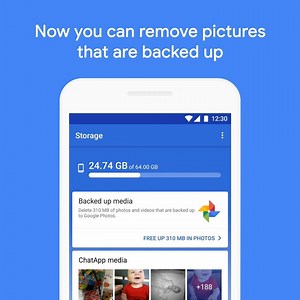 Unlimited memories don't need much memory. Remove photos that are already backed up online in Google Photos, with #FilesGo - get the app at g.co/filesgo/app | Google
