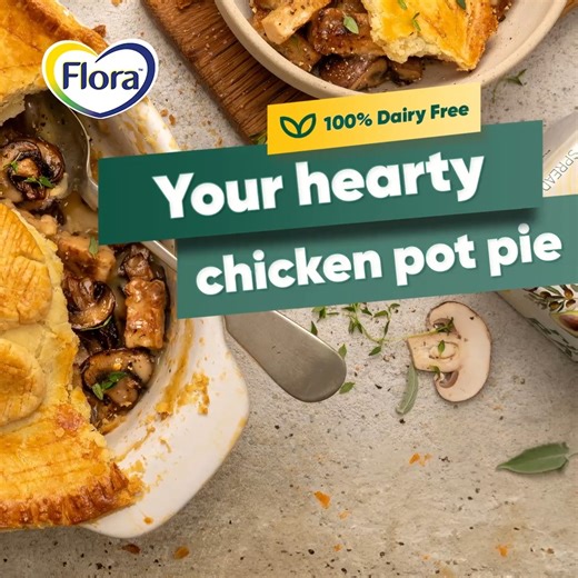 Let every meal be a celebration of wellness and taste when enjoying a hearty chicken & mushroom pot pie made with Flora Plant BAKE. It's 100% Dairy Free and packed with Flora natural goodness. Visit the website for detailed recipe 👉🏼 https://florastrongheart.co.za/recipes/shortcrust-chicken-mushroom-sage-pot-pie/ #MyHeartBeatsFor #FloraPlantBake #FloraPlantSpread #DairyFree | Flora South Africa