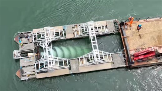 Screw-like tidal power generator made from plastic trash seeks trial