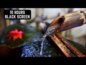 Shishi Odoshi in Japanese Zen Garden on Rainy Day | 10 Hours | Black Screen | Relaxing Sounds