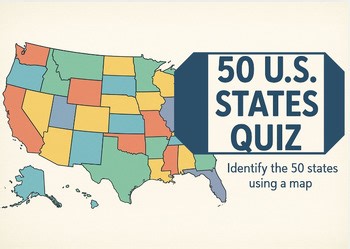 50 U.S. States Map Quiz | Identify All 50 States | Geography Activity