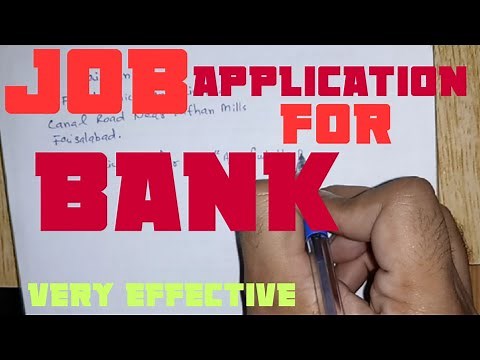 Job Application For Bank. |Bank Job Application|