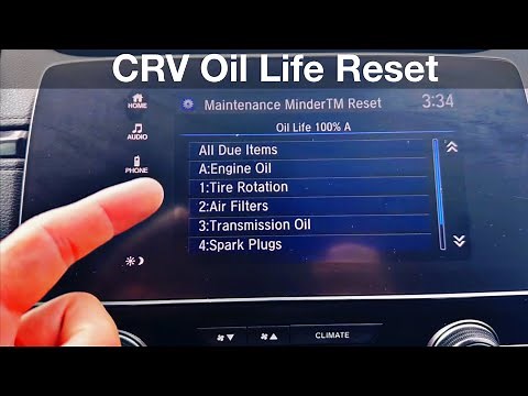 2017 - 2020 Honda CRV How to reset the Oil life reminder / maintenance due