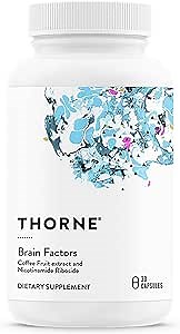 THORNE - Brain Factors - Brain Health Supplement with Nicotinamide Riboside, Coffee Fruit Extract & Betaine Anhydrous - Supports Learning, Memory & Cognition* - Third-Party Certified - 30 Capsules