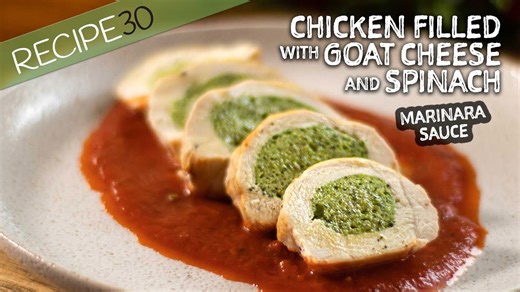 Have you ever seen a chicken breast filled with a goat cheese and spinach filling?