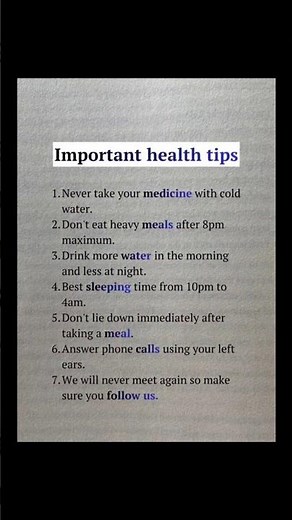 7 Important Health Tips Everyone Should Know Life-Saving Advice