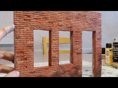Making a brick wall from Styrofoam