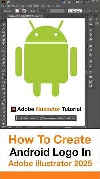 🚀 Create Android Logo in Adobe Illustrator! | Shapes, Pathfinder & Alignment Trick 🎨