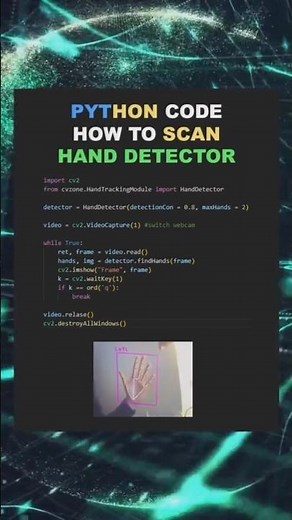 Scan Hands in Real-Time using Python! | Hand Detector with OpenCV & cvzone ✋🐍💻 #Shorts