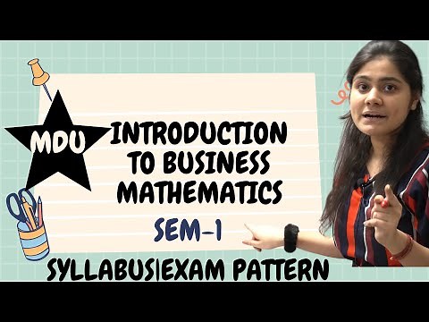 Introduction to Business Mathematics|MDU| BBA SEM-1