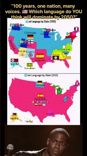 🇺🇸 America’s Language Evolution 1925 vs 2025 🌍 | Shocking Map Shows How USA’s 2nd Languages Changed