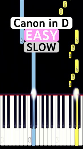Canon in D 💣 (EASY SLOW Piano Tutorial) | Pachelbel | #shorts #piano
