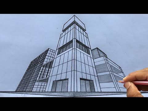 How to Draw Using Three-Point Perspective: Buildings Drawing Step by Step