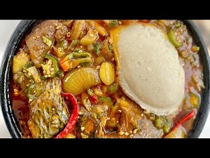 COOKING AUTHENTIC GHANAIAN BANKU AND OKRO STEW | OKRO STEW RECIPE