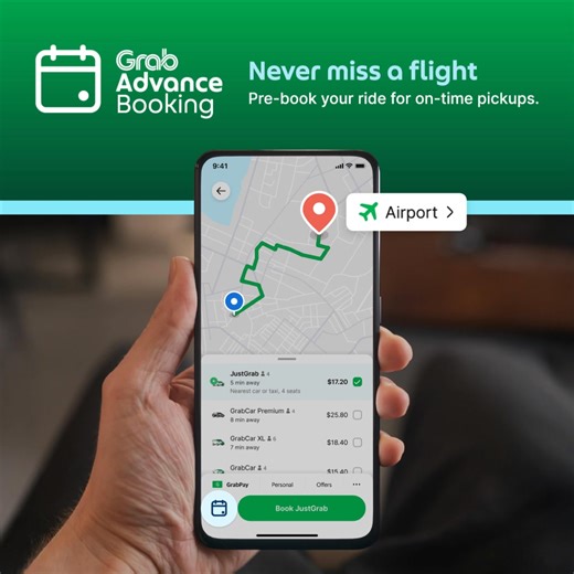 4AM is not the time to take risks. Schedule an airport ride that’ll arrive at your choice of time, 24/7. | Grab