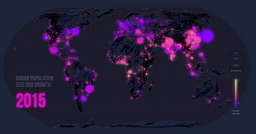 Mapped: The Dramatic Global Rise of Urbanization (1950–2020)