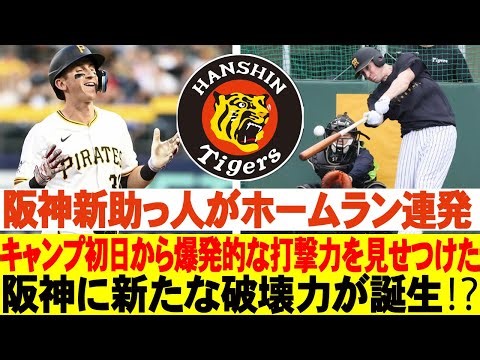😱阪神新助っ人がホームラン連発！キャンプ初日から爆発的な打撃力を見せつけた！阪神に新たな破壊力が誕生⁉ #阪神タイガース #キャムディベイニー