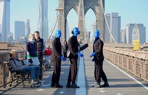 The Blue Men can create music out of anything...even the Brooklyn Bridge. | Blue Man Group