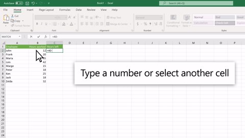 Use Excel as your calculator