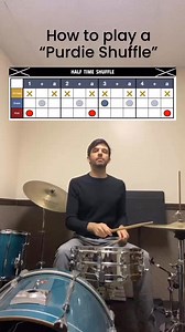 Step by step to play a Half Time Shuffle - Practice with DrummerLab at www.drummerlab.com/player | drumnationtv
