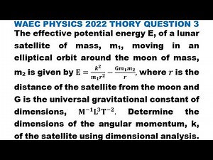 WAEC 2023: (Q. 3) | 2022 WAEC Physics Past Question and Answers | Theory | Trending video