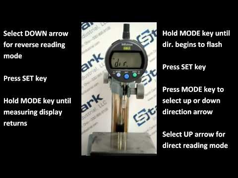 Mitutoyo Indicator Setting: Changing Direction