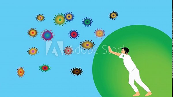 virus attacks, doctors or health teams protect against attacks from the spreading virus