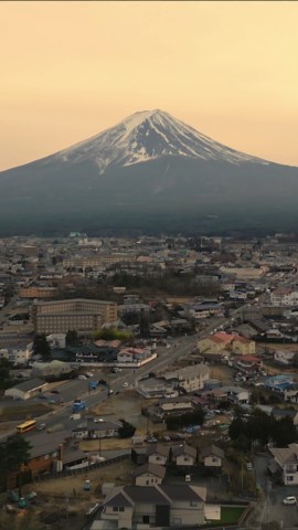 Mount Fuji in Focus: Drone’s View of Japan’s Iconic Peak.