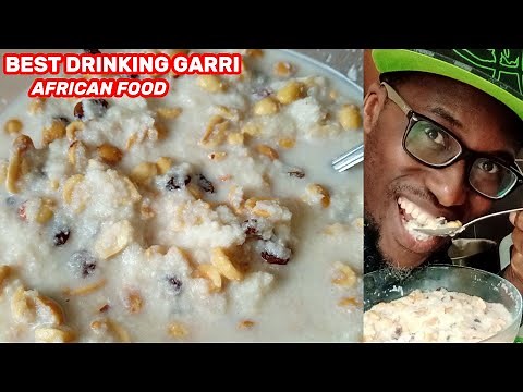 HOW TO MAKE NIGERIAN DRINKING GARRI|DRINKING GARRI|AFRICAN FOOD|HOW TO MAKE GARRI|SOAKED GARRI|GARRI
