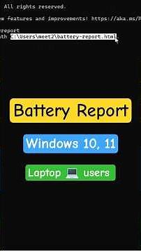 🔋 Check Battery Health in Windows with 1 Command!
