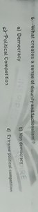 What creates a sense of disunity and 'factionalism'?a) Democra... | Filo