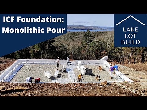 ICF Insulated Concrete Form and Footer: Preparing the foundation for a monolithic pour.