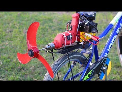 Homemade air bike using Drill