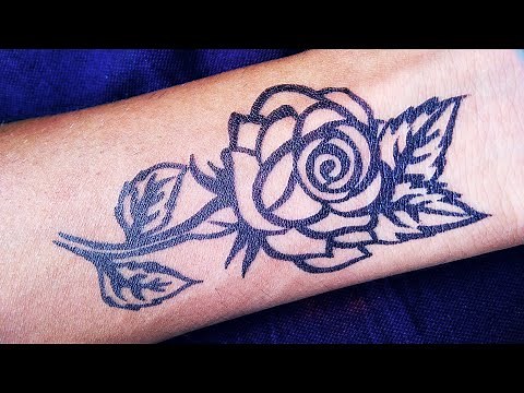How to make Simple Rose flower Tattoo very easy