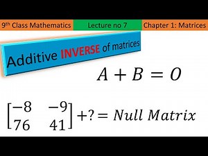 additive inverse of a matrix