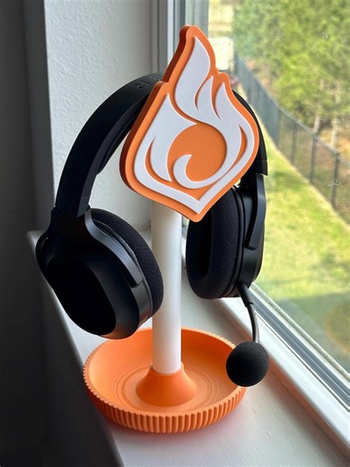 Pyro Headset Stand | Genshin Impact | Gamer Gift and Decor | Orange Fire Element - Etsy