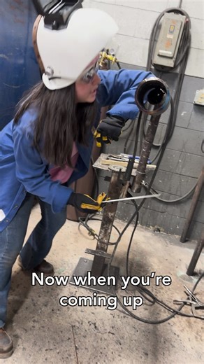 Instructor Aide Emma helps a student with his angles for 5G pipe! 🔥 Leave a comment below for your tips on 5G pipe welding! #welding #arclabs #weldingschool #tradeschool #welder #weld #students #fyppage #bluecollar #fyp #weldernation #womenwhoweld #weldingtiktok