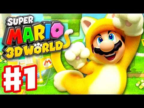 Super Mario 3D World - Walkthrough Part 1 - World 1 100% (Nintendo Wii U Gameplay)