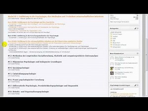 Fernstudium Psychologie (vlog004) - Studienverlauf