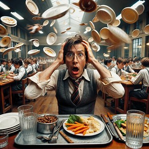 Tom writes of an alleged poltergeist outbreak... In late September 1974, there was an alleged poltergeist outbreak at the dinner centre of Netherley Comprehensive, supposedly after two boys had been challenging the other to make up nonsense words, similar to “supercalifragilisticexpialidocious” in the Mary Poppins musical. After uttering what one pupil thought was just made-up gibberish, all hell broke loose in the dinner centre, with plates and cutlery and food flying everywhere. There was then