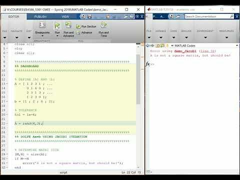 MATLAB Session -- Jacobi Method