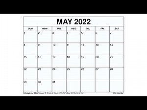 Printable May 2022 Calendar Templates with Holidays - Wiki Calendar