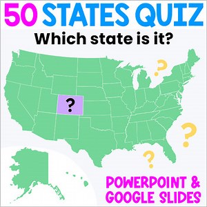 50 States Map Quiz - Identify the State on US Map - Interactive Whole Class Game