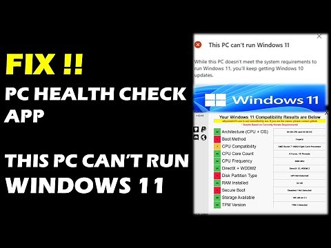FIX PC Health Check App PC's are not compatible with Windows 11